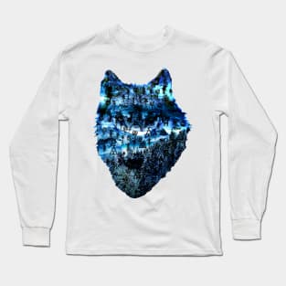 Native American Indian Wolf Symbols Forest Camping Tree Long Sleeve T-Shirt